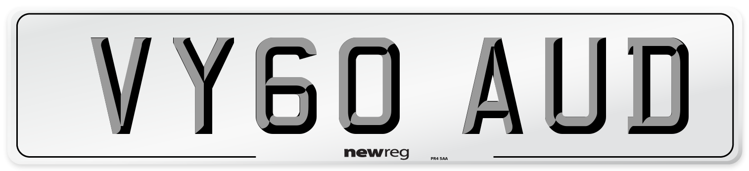 VY60 AUD Number Plate from New Reg